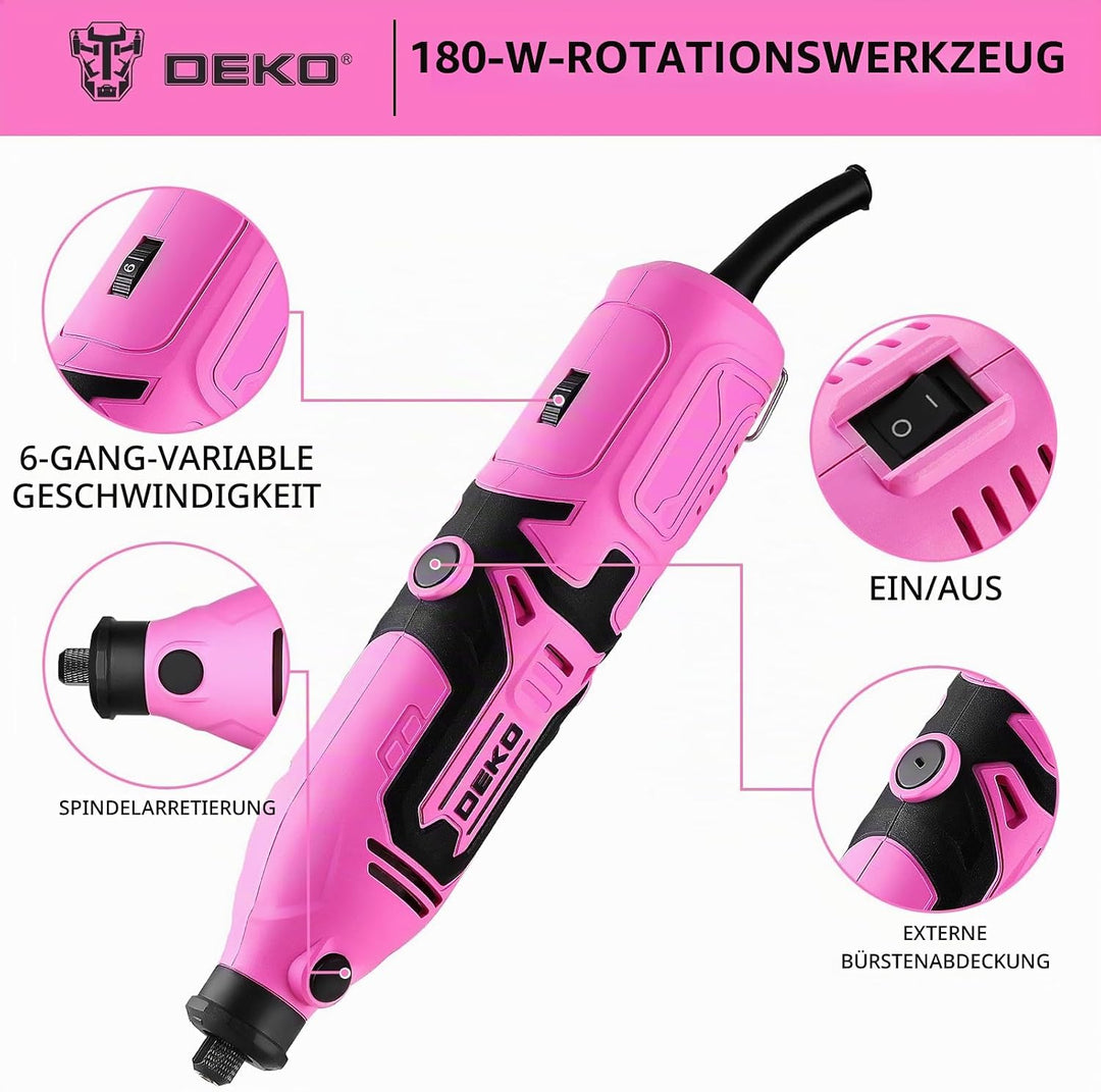 Multifunktionswerkzeug Rotationswerkzeug Gravur Gerät Mini Schleifer: DEKOPRO 170W 127 Zubehör Set V