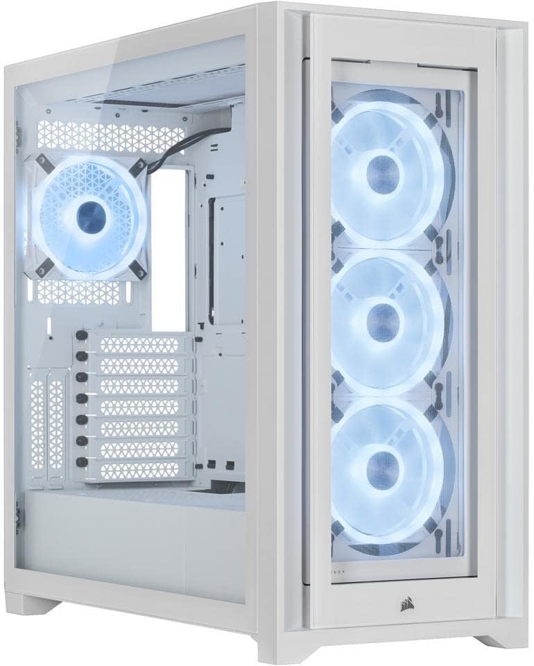 Corsair iCUE 5000X RGB QL-Edition Miditower Gehäuse (Vier CORSAIR QL120 RGB-Lüfter, CORSAIR iCUE Lig