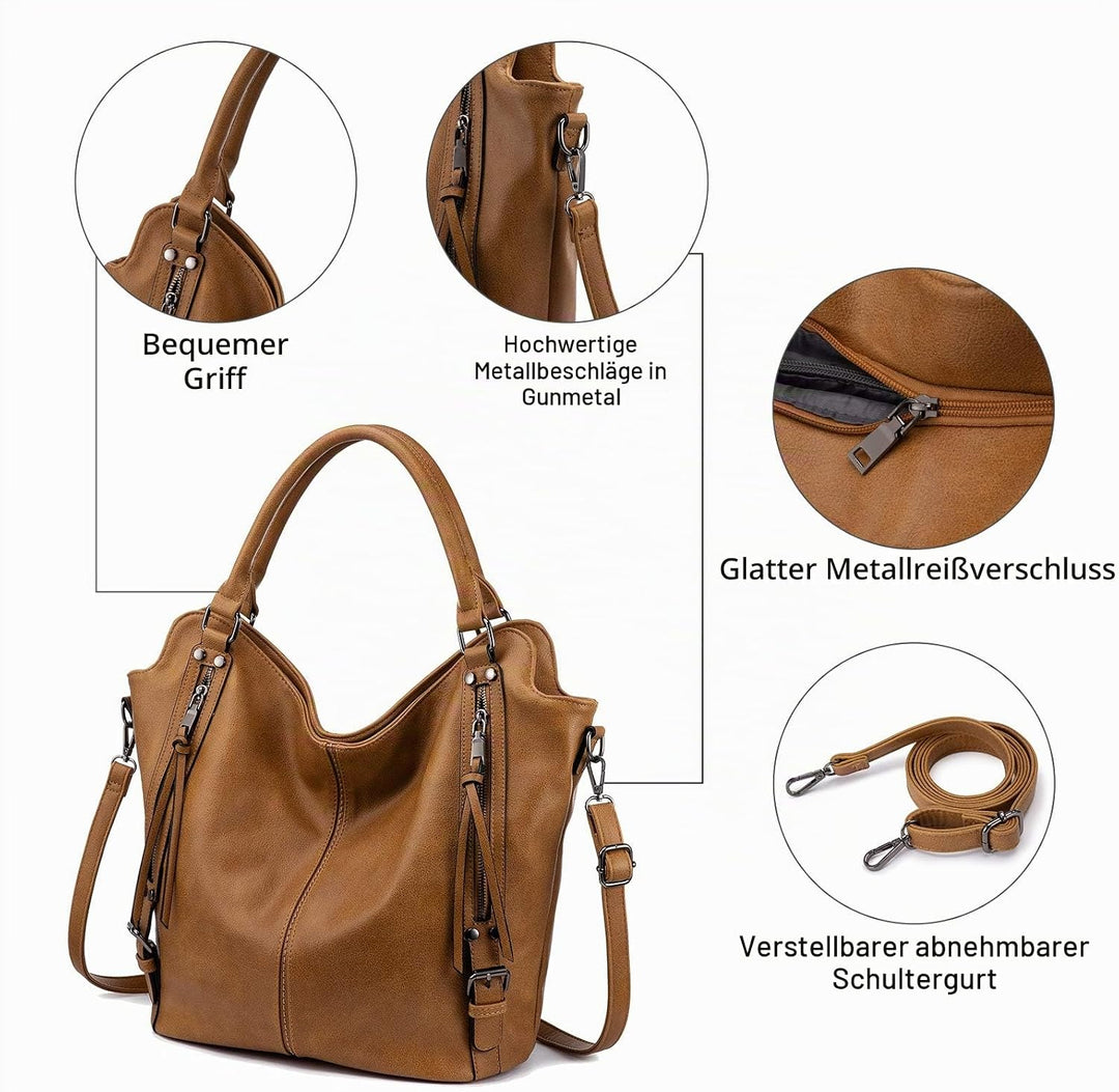 Realer Damen Handtaschen Gross Shopper Lederhandtasche Schultertasche Umhängetasche Geldbörse Hobo D