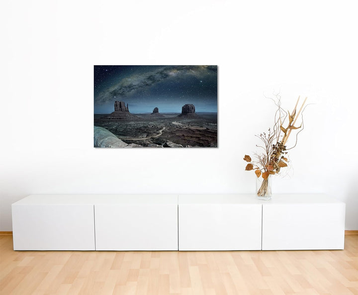 Paul Sinus Art Kunstfoto auf Leinwand 60x40cm Landschaftsfotografie – Milchstrasse über Monument Val