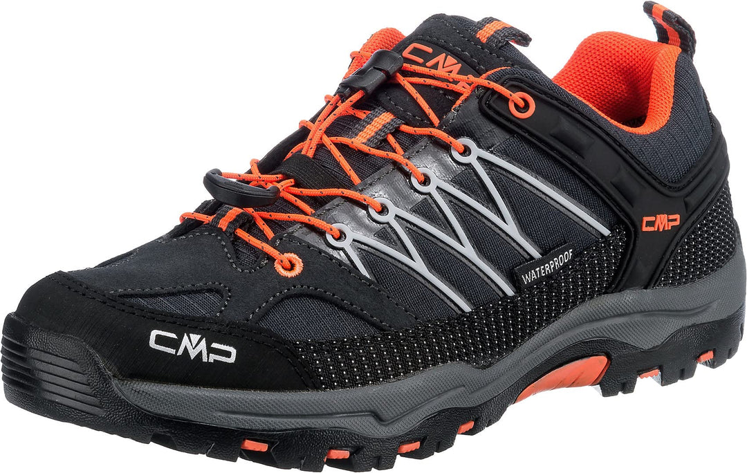 CMP Unisex Kinder Kids Rigel Low Shoe Wp Trekking-& Wanderhalbschuhe 28 EU Anthrazit Orange Antracit