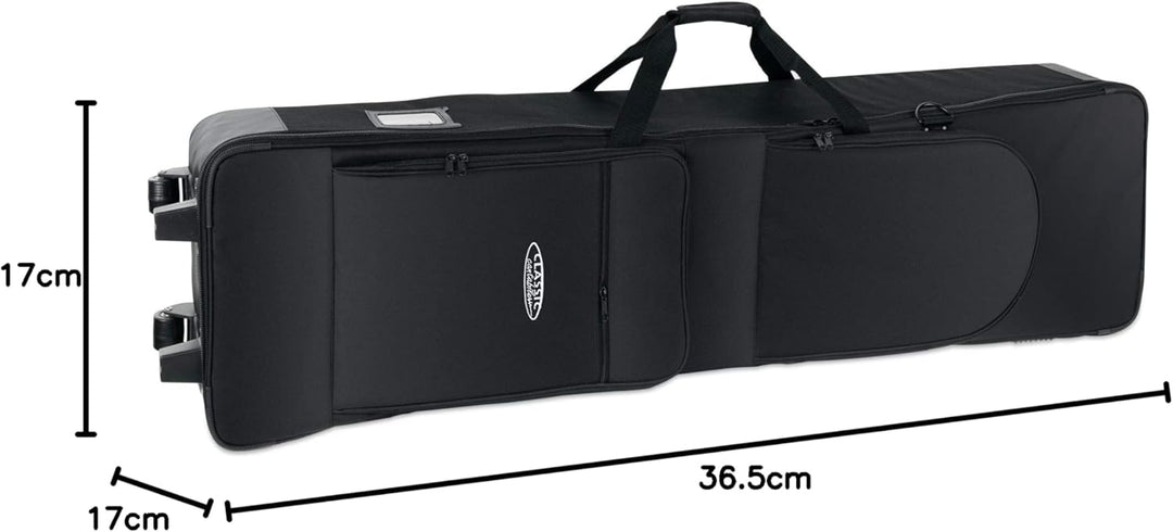 Classic Cantabile Keyboardtasche G2 - mit Trolley-Rollen - 138 x 36,5 x 17 cm - 2 grosse Aussentasch