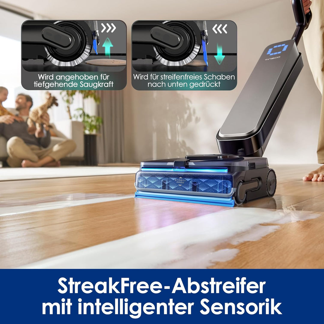 Tineco Floor One S9 Scientist Nass-Trockensauger - Smarte StreakFree-Abstreifer gegen Wasserspuren,