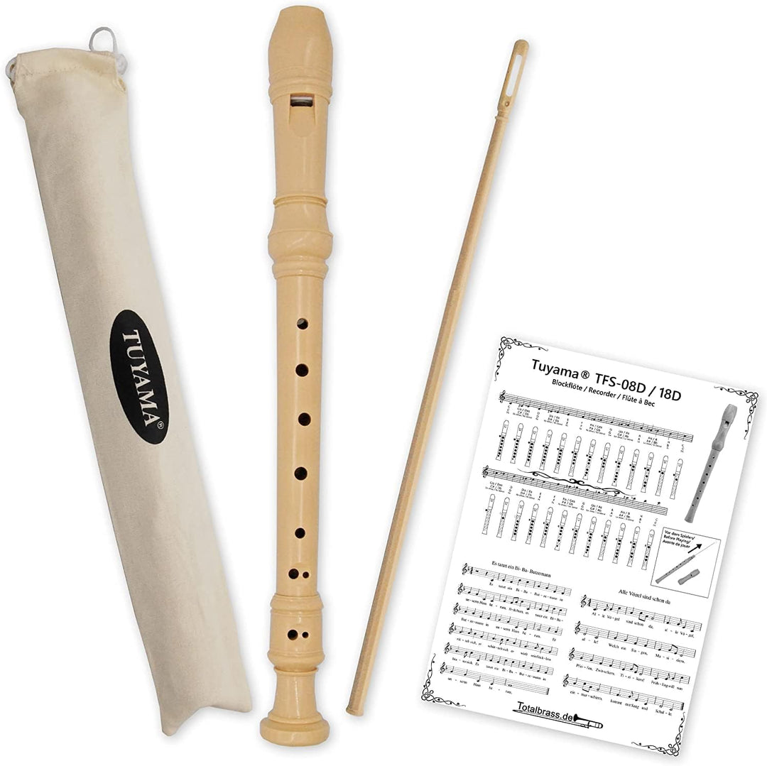 Starterset: Tuyama TFS-08D (deutsche Griffweise) Blockflöte + 'Meine Lustige Blockflöte' Band 1 ISBN