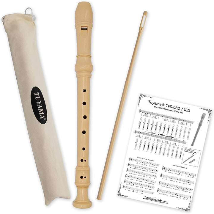 Starterset: Tuyama TFS-08D (deutsche Griffweise) Blockflöte + 'Meine Lustige Blockflöte' Band 1 ISBN