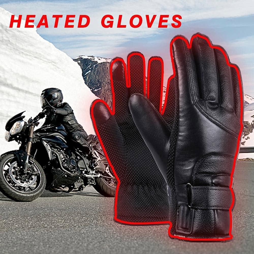 Motorrad elektrisch beheizte Handschuhe, TOTMOX Winter winddichte warme Handschuhe, Unisex USB-betri