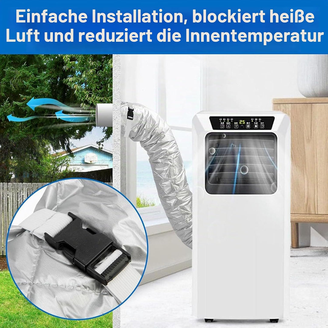 Schlauchabdeckung Tragbare Klimaanlage Gesteppte Klimaanlage-Schlauch-Isolierhülle 147x58 Cm 2 Verst