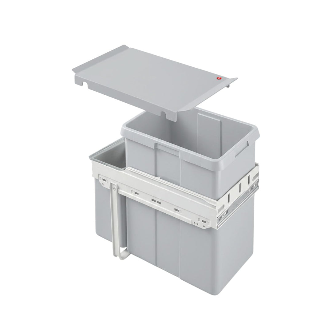 Hailo Abfallsammler 38+7 L Tandem | Einbau-Abfallsystem für Schränke | Küchen-Mülleimer mit 2fach Mü