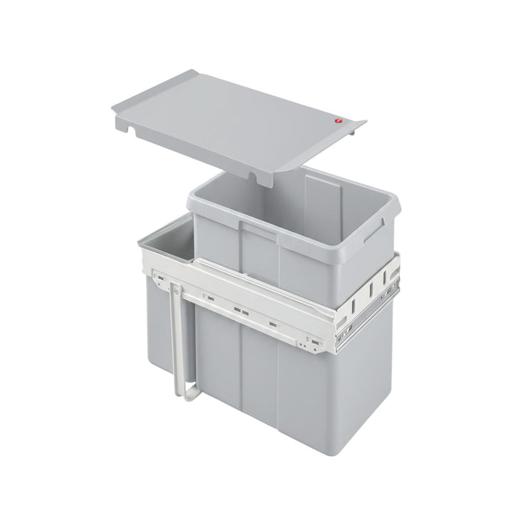 Hailo Abfallsammler 38+7 L Tandem | Einbau-Abfallsystem für Schränke | Küchen-Mülleimer mit 2fach Mü