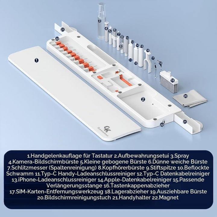 GK GAMAKAY 42,7cm Tastatur-Handgelenkauflage mit Reinigungswerkzeug-Set, Handballenauflage aus ABS u