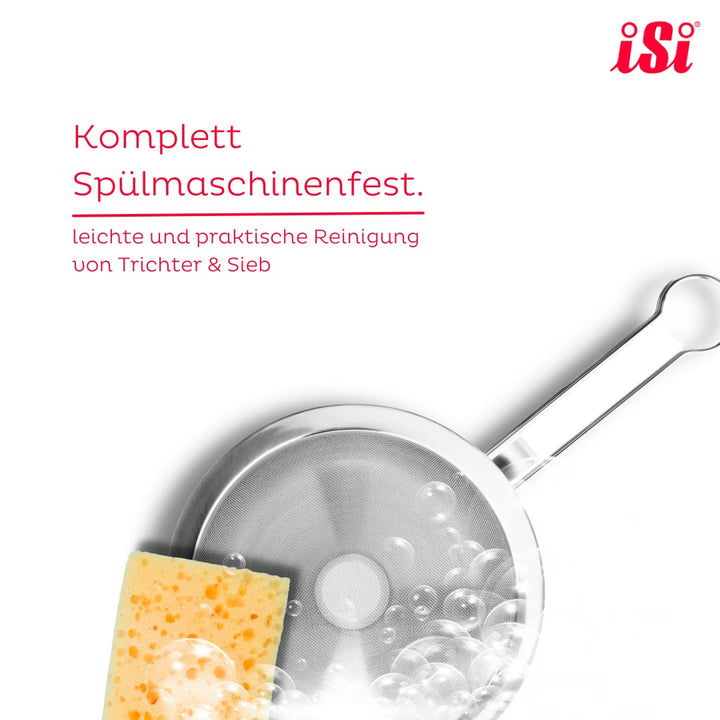 iSi 2714 Sieb & Trichter, Aus hochwertigem & Edelstahl, rostfrei, Direktes Einfüllen in Flaschen, Kü