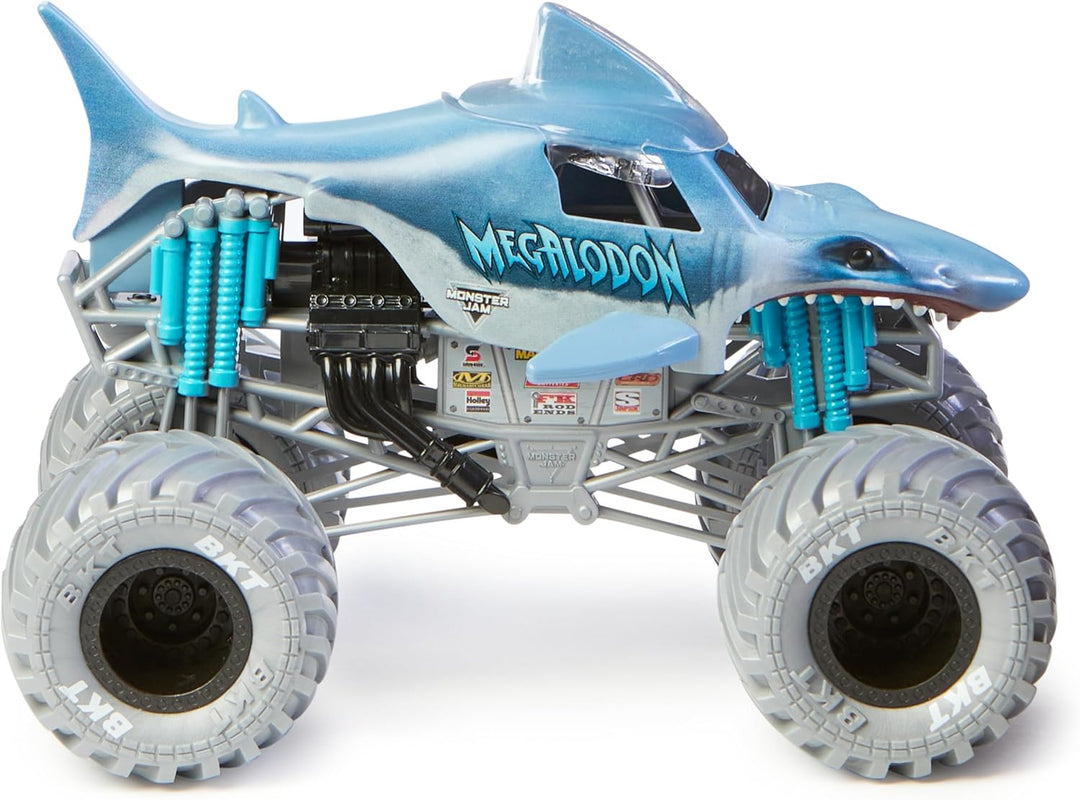 Monster Jam 6063913 Jam, Offizieller Megalodon Monster Truck, Sammler-Druckguss-Fahrzeug, Massstab 1