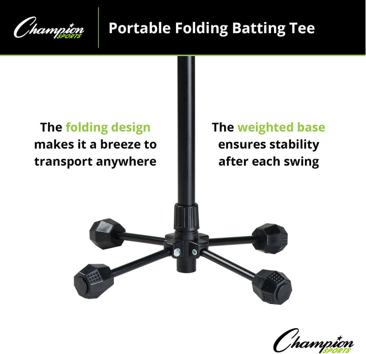 Champion Sports tragbar Batting Tee (schwarz)