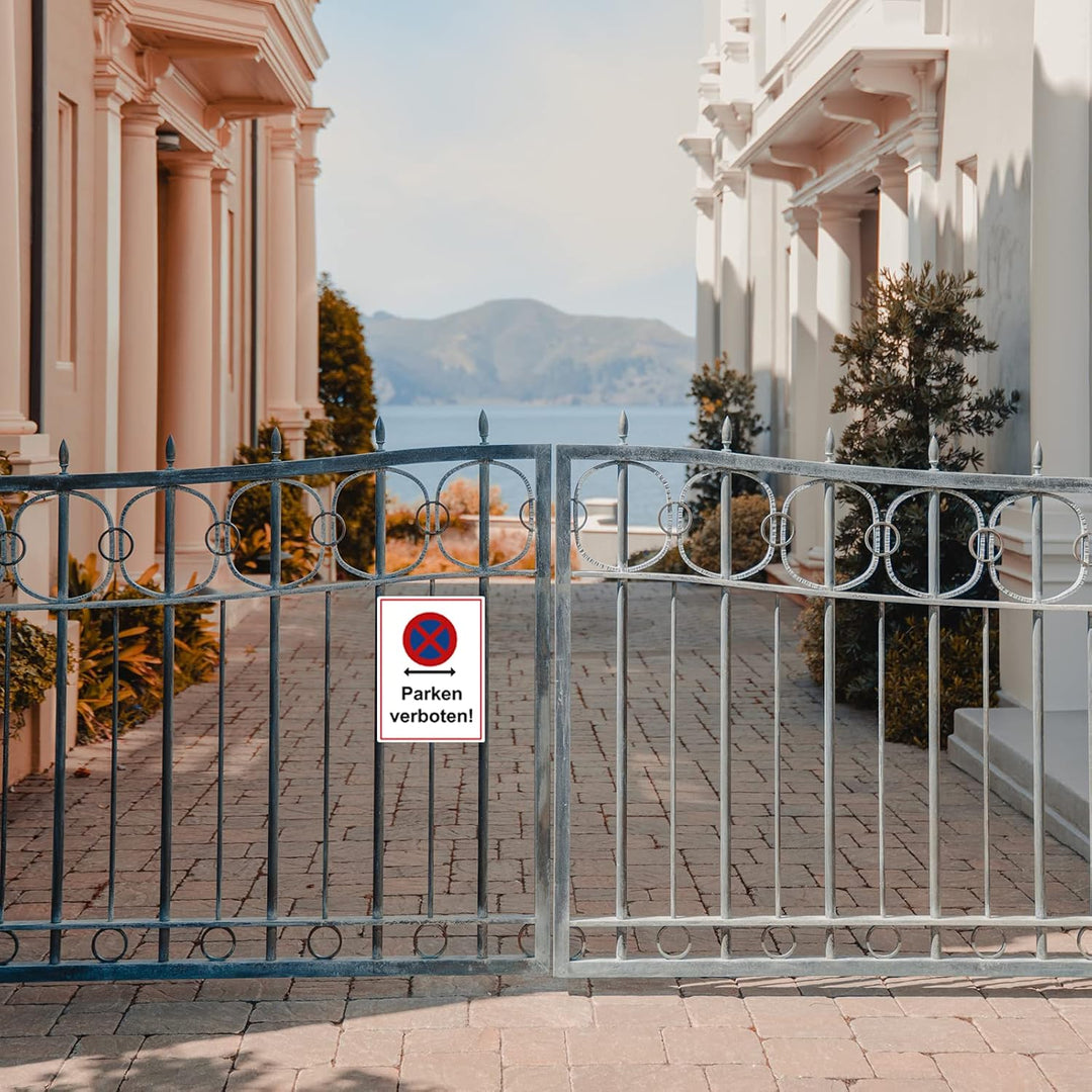 5 Stück Absolutes Halteverbot Schild 20 x 30 cm Alu 3mm Alu-Dibond stabile Aluminiumverbundplatte pa