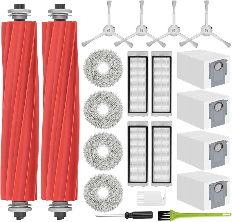RUKHOOL Zubehör für Roborock Q Revo Zubehörset Saugroboter Ersatzteile mit 4 * Staubbeutel 4 * Mopp