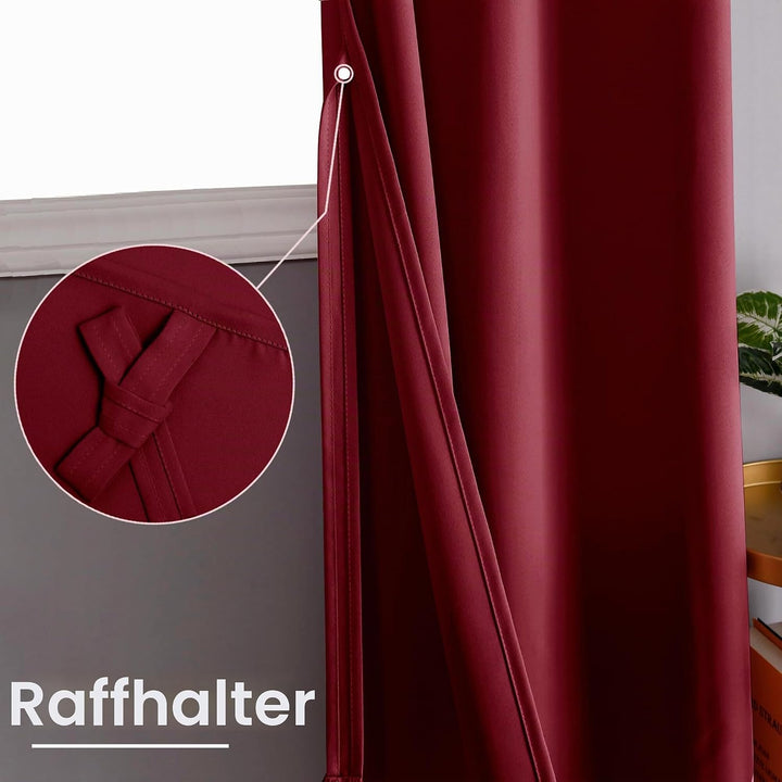 XWZO Blickdichte Vorhänge Verdunklungsvorhänge mit Ösen 2 Stücke Gardienen mit Raffhalter Lichtundur