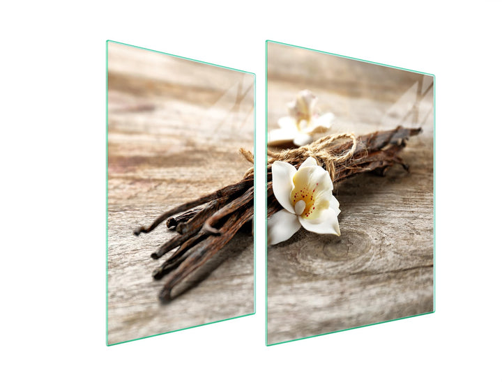 TMK ArtDeko Herdabdeckplatte 2 Teilig 30x52 + 40x52 cm - Spritzschutz Herdabdeckung – Herdschutz aus