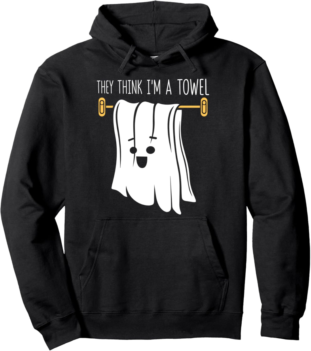 Lustiges Geister Kostüm Handtuch Laken Spruch Pullover Hoodie