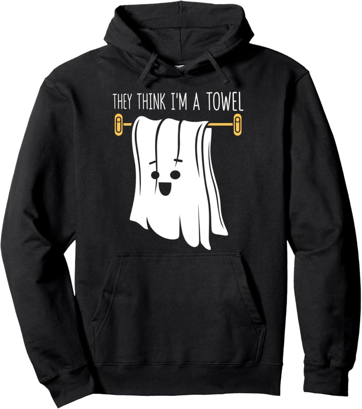 Lustiges Geister Kostüm Handtuch Laken Spruch Pullover Hoodie
