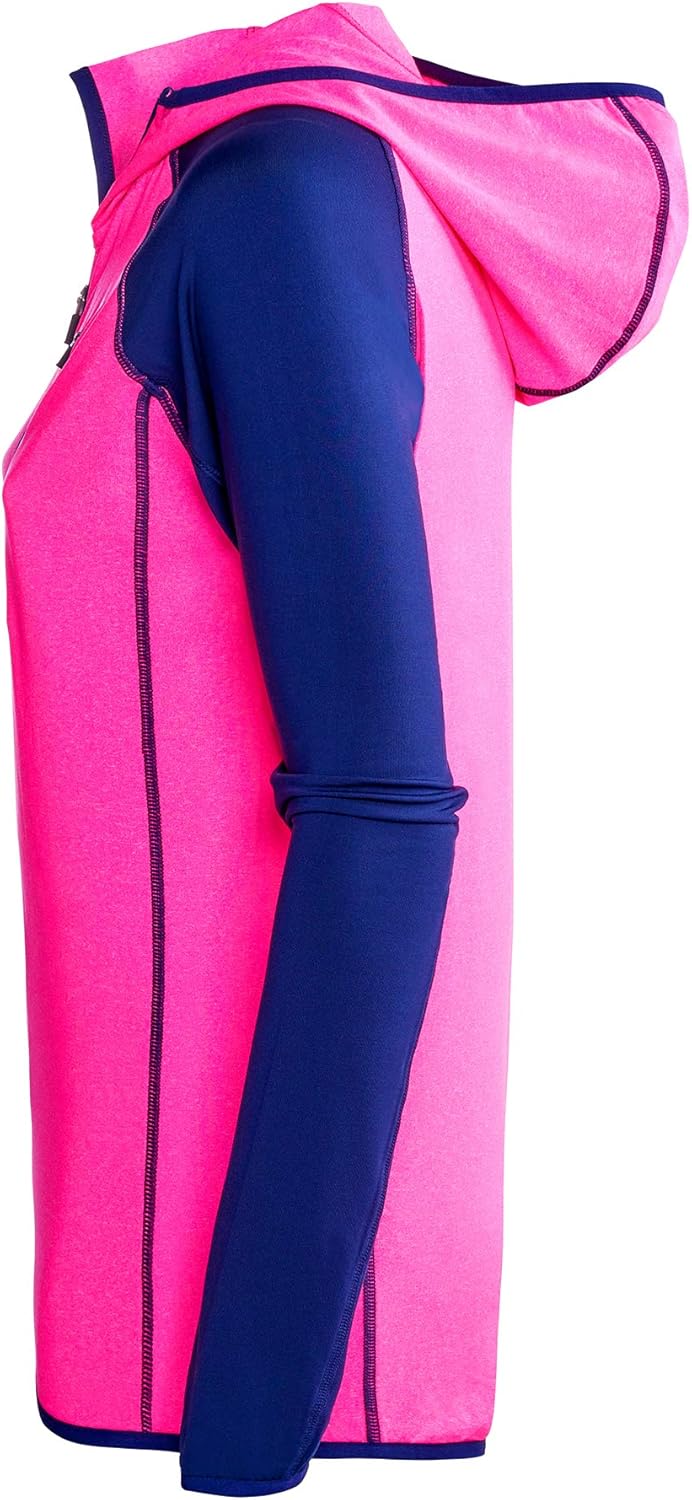 Black Crevice Damen Microfleece Second Layer mit Kapuze, pink/Steel Blue, 46