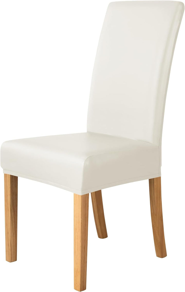 iEventStar Stuhlhussen Kunstleder PU Leder Lederoptik Wasserdicht Stuhlbezüge Sitzfläche Stuhlbezug