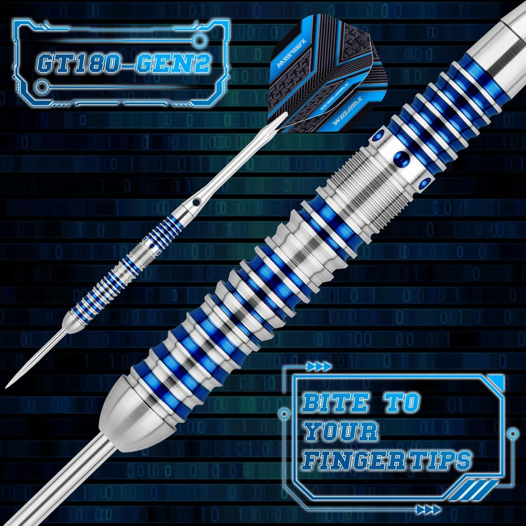 WIN.MAX Dartpfeile mit Metallspitze 90% Tungsten 3 Stück 90% Wolfram Stahl Darts 18-28 Gramm Dart pr