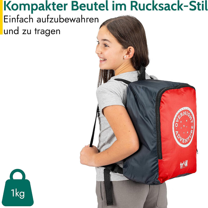 Trail Schlafsack Kinder Mumienschlafsack als Schlafsack 3 Jahreszeiten für Camping – 300gsm – für Ju