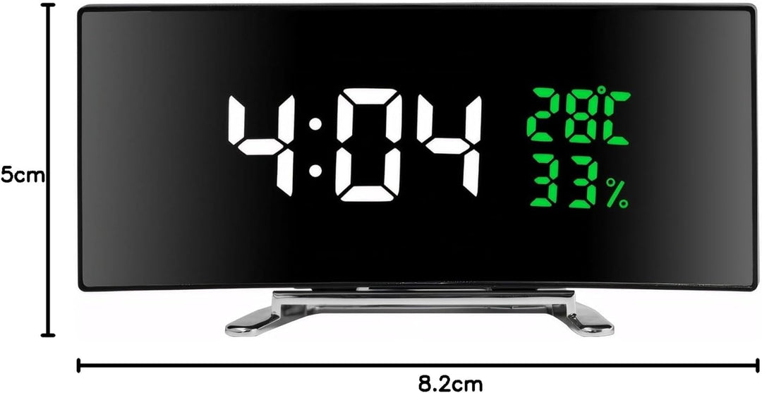 Lancoon LED Digitalwecker mit Temperatur Luftfeuchtigkeitsanzeige 6 Zoll gebogener Bildschirm Snooze