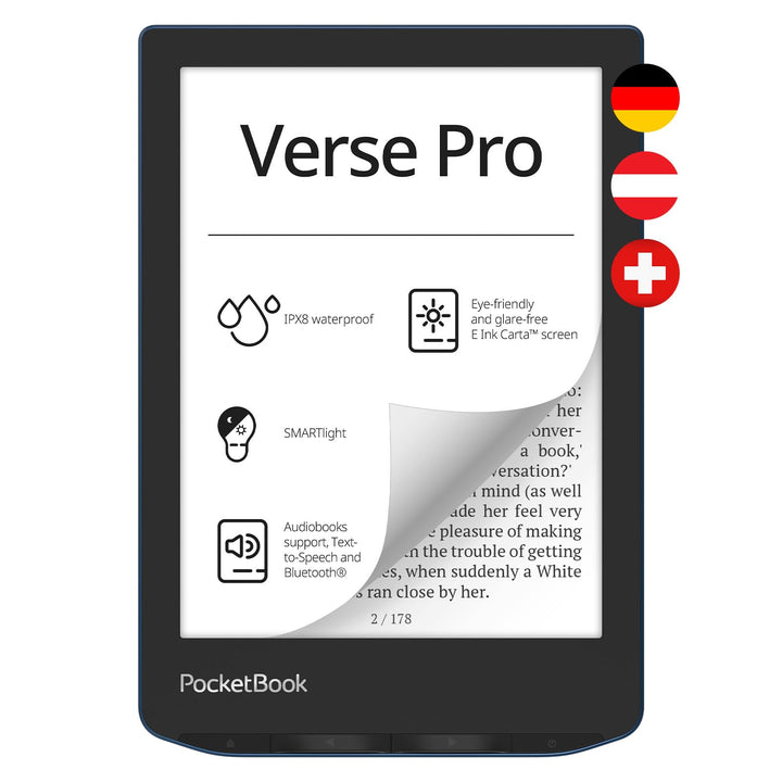 PocketBook e-Book Reader 'Verse Pro' (deutsche Version) 16 GB Speicher, IPX8, Bluetooth, 15,2 cm (6
