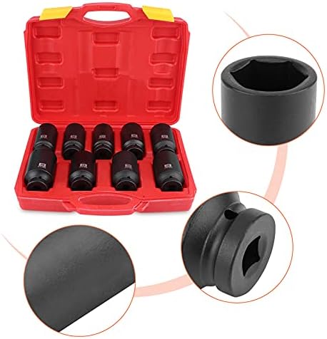 Schlagschrauber Sechskant Nüsse 1/2 Zoll 29-38 mm 9-teilig Schlagnuss Impact Socket Set, 40 Stahl ve