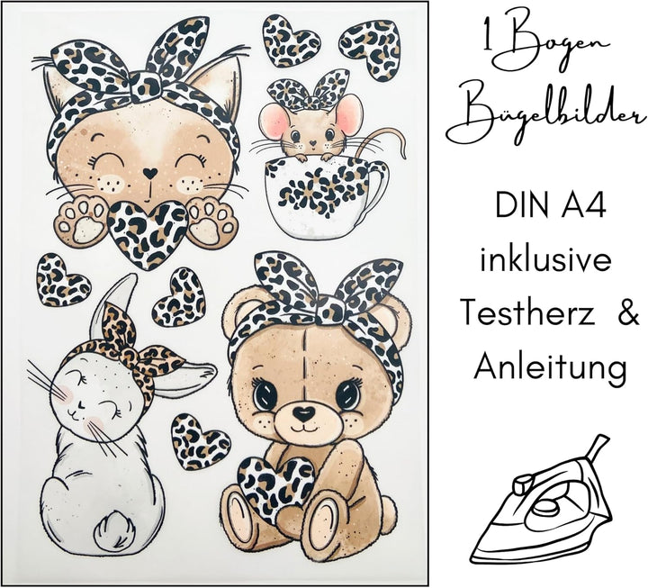 Bügelbilder Set für Textilien DIN A4 Kinder Mädchen Jungen Dino Einhorn gross klein Aufbügelbild zum