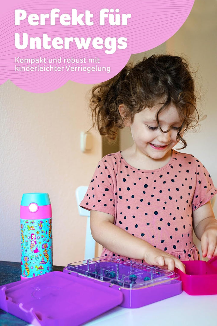 Jarlson® Brotdose Kinder mit Fächern TONI [AUSLAUFSICHER] - Bento Lunchbox mit Trennfächern - Frühst