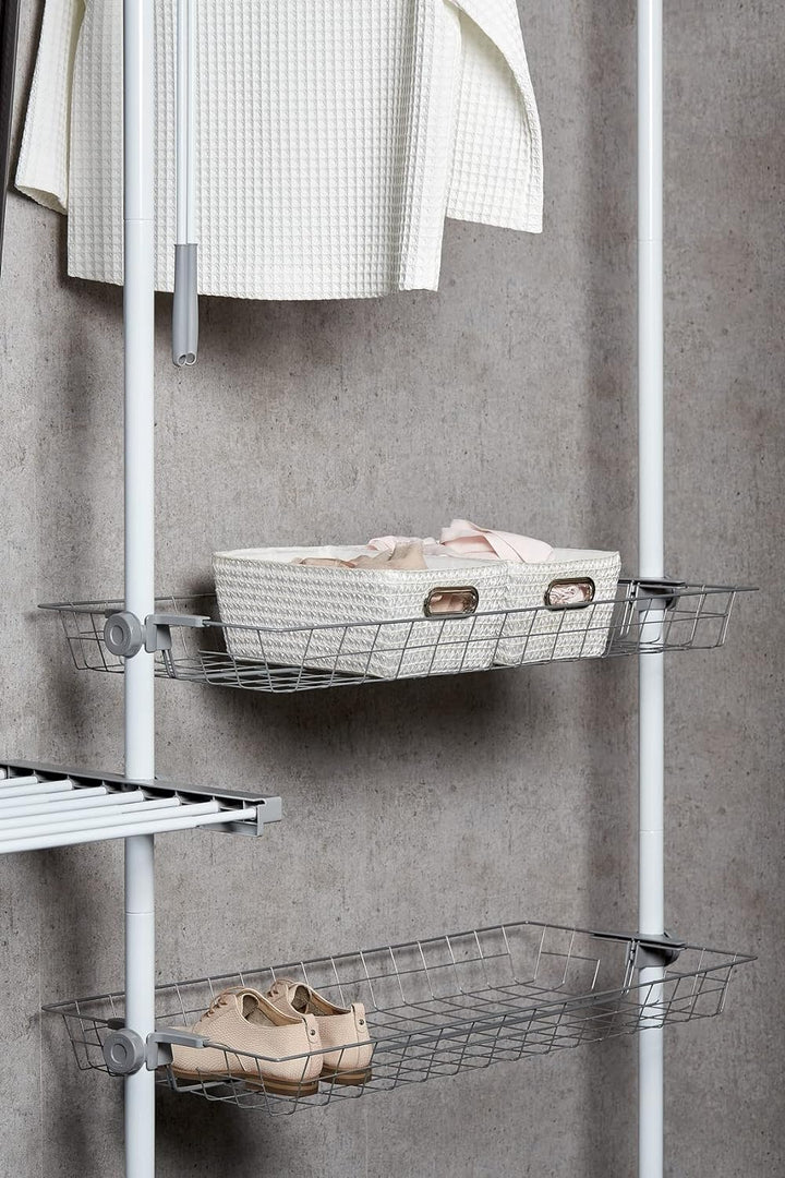 WENKO Teleskop-System Herkules Duo, individuell verstellbares Ordnungssystem mit 3 Kleiderstangen un