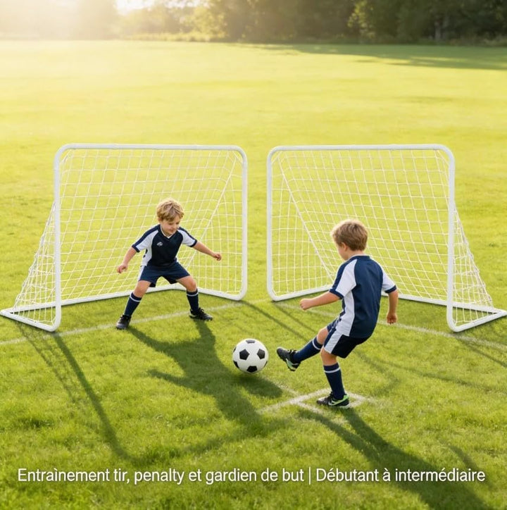 Fussballtore für Garten Kinder, 2er Set, Pop-up faltbar 182x121x124 cm, verstärkte Glasfaserstäben m
