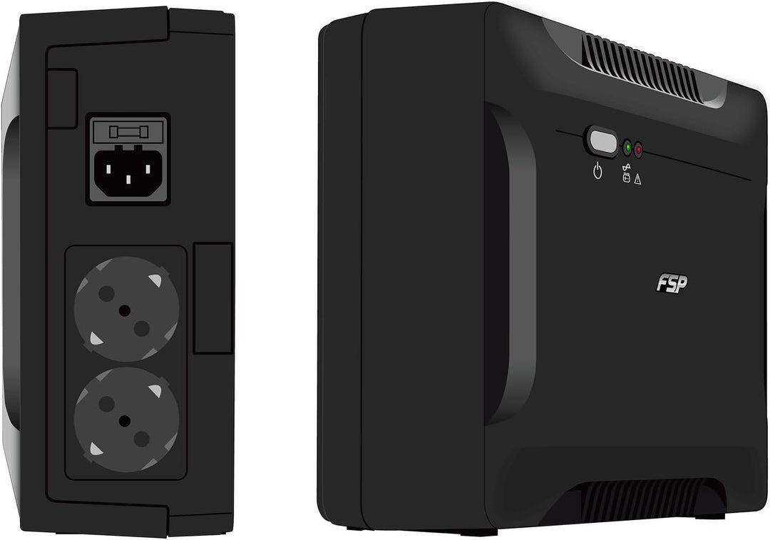 FSP PPF4800305 Fortron Nano 800 USV 800VA/480W, 230V/50HZ, Offline, 1x12V 9AH, 2xSCHUKO Schwarz Sing