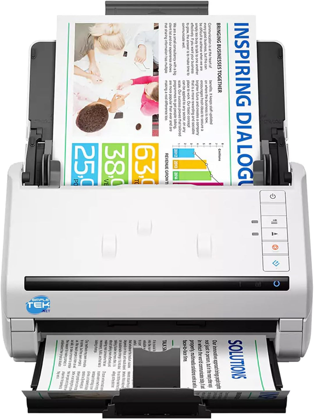 SIMPLETEK - Professioneller Duplex-Scanner für Farbdokumente, USB 3.0, ADF 50 Blatt, beidseitiges Sc
