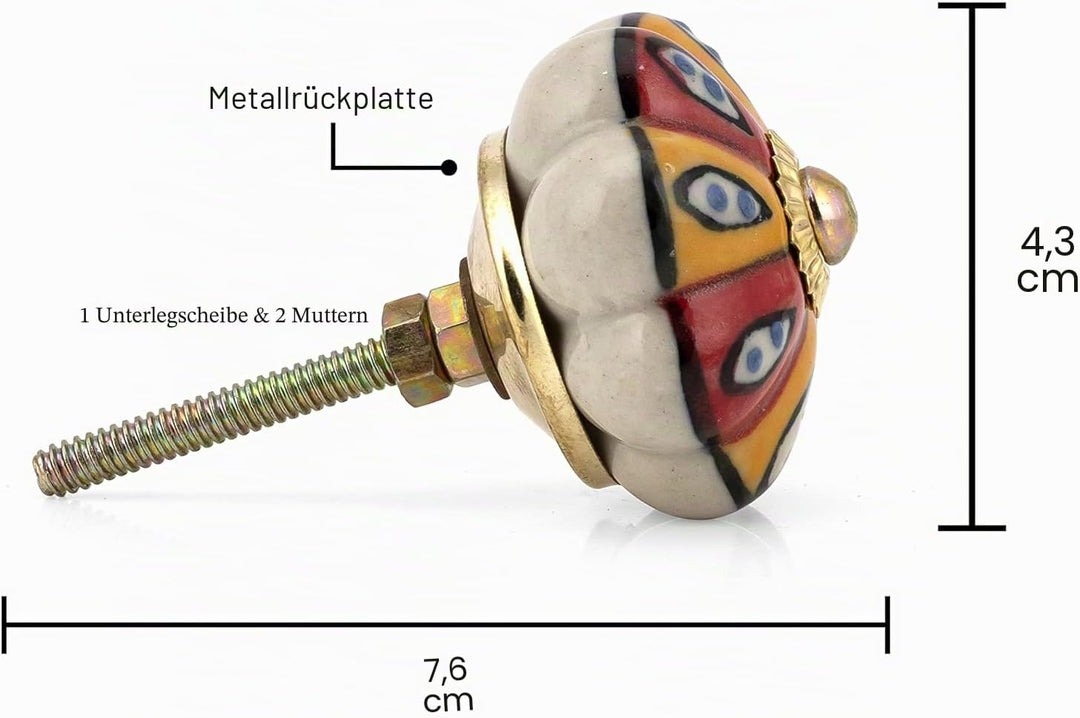 Craft Trade Sortiert Türschrankknopf Boho Antik Keramik-Türknöpfe Kommode Schublade Zieht Hardware K