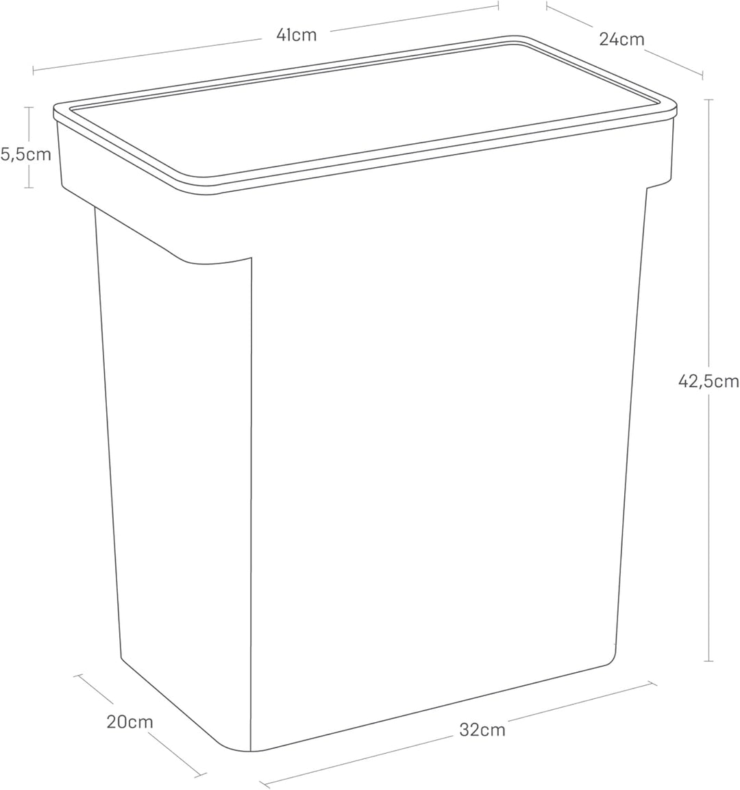 YAMAZAKI 5617 TOWER Behälter für Tierfutter mit Messbecher 25L, Trockenfutter: ca. 12kg, weiss, Poly