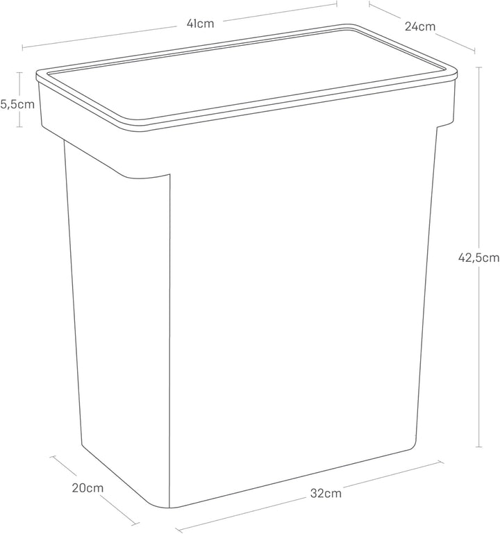 YAMAZAKI 5617 TOWER Behälter für Tierfutter mit Messbecher 25L, Trockenfutter: ca. 12kg, weiss, Poly