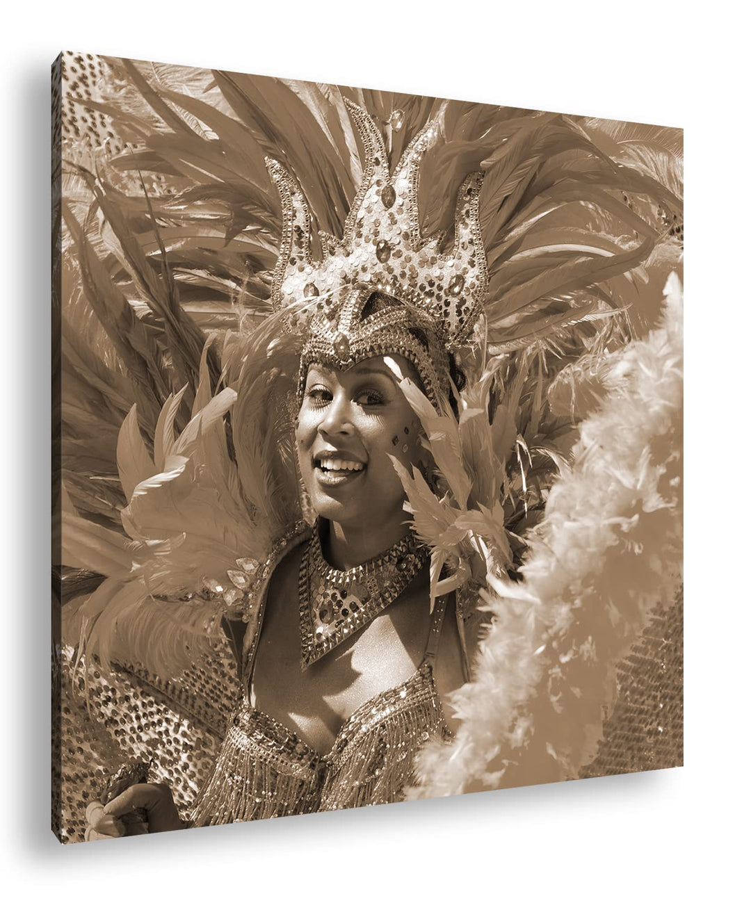 deyoli Karneval Parade in Rio Format: 60x60 Effekt: Sepia als Leinwandbild, Motiv fertig gerahmt auf