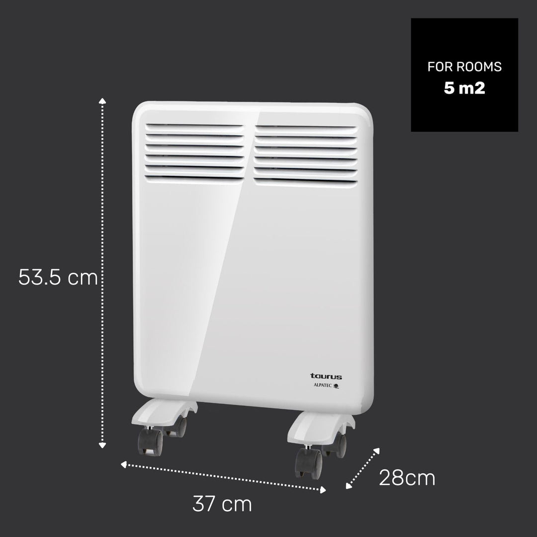 Taurus CHTA 500 – Elektrischer Konvektor 500 W, IP24 für den Einsatz im Badezimmer, Wandhalterung, D