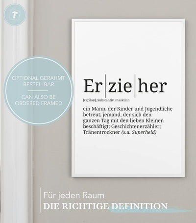 Papierschmiede® Definition: Erzieher, DIN A1 (59x84 cm), XXL Poster für Wohnzimmer, Schlafzimmer, Kü