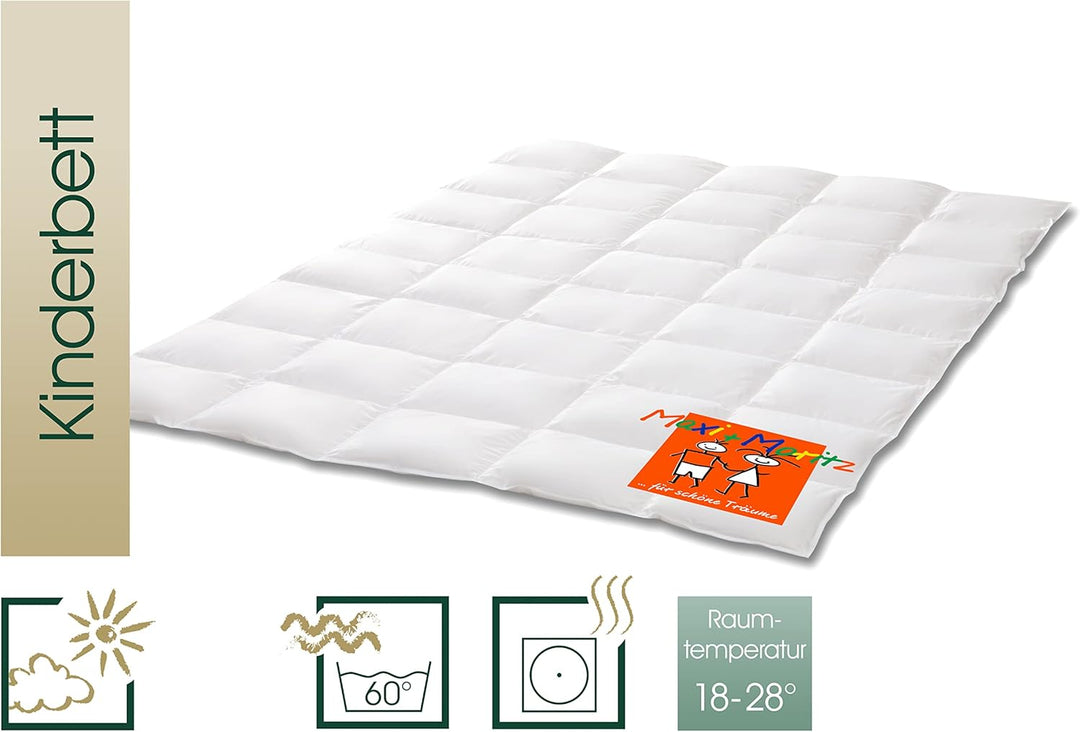 HANSKRUCHEN® Maxi und Moritz Daunen Kinderbettdecke 135x100 cm - Sommer / Übergang - Made in Germany