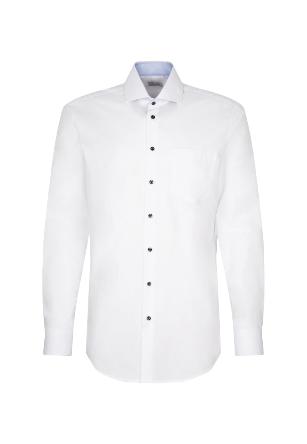 Seidensticker Herren Regular Fit Langarm Popeline Hemd, weiss, 40