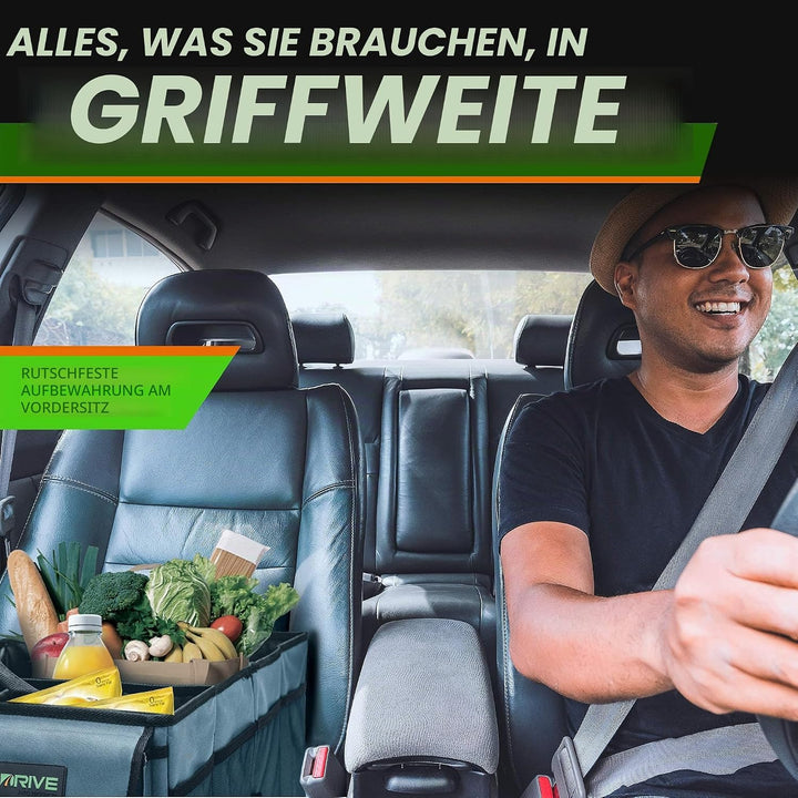 Drive Auto Products Kofferraum Organizer - Praktische Kofferraumtasche mit Fächern - Einkaufskorb, A