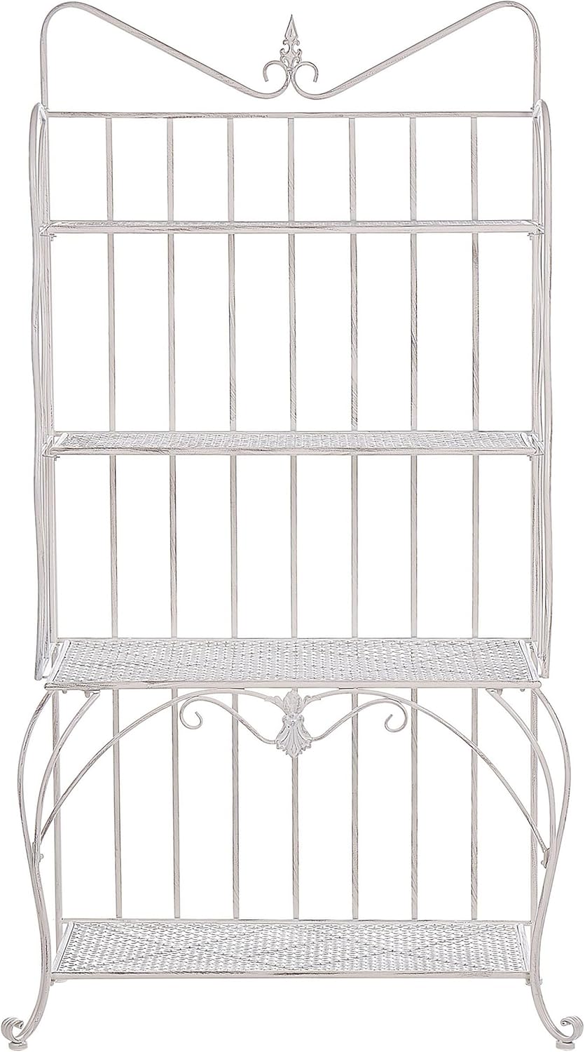 Gartenregal in Beige aus Eisen mit 4 Ablageflächen klappbar Pavona