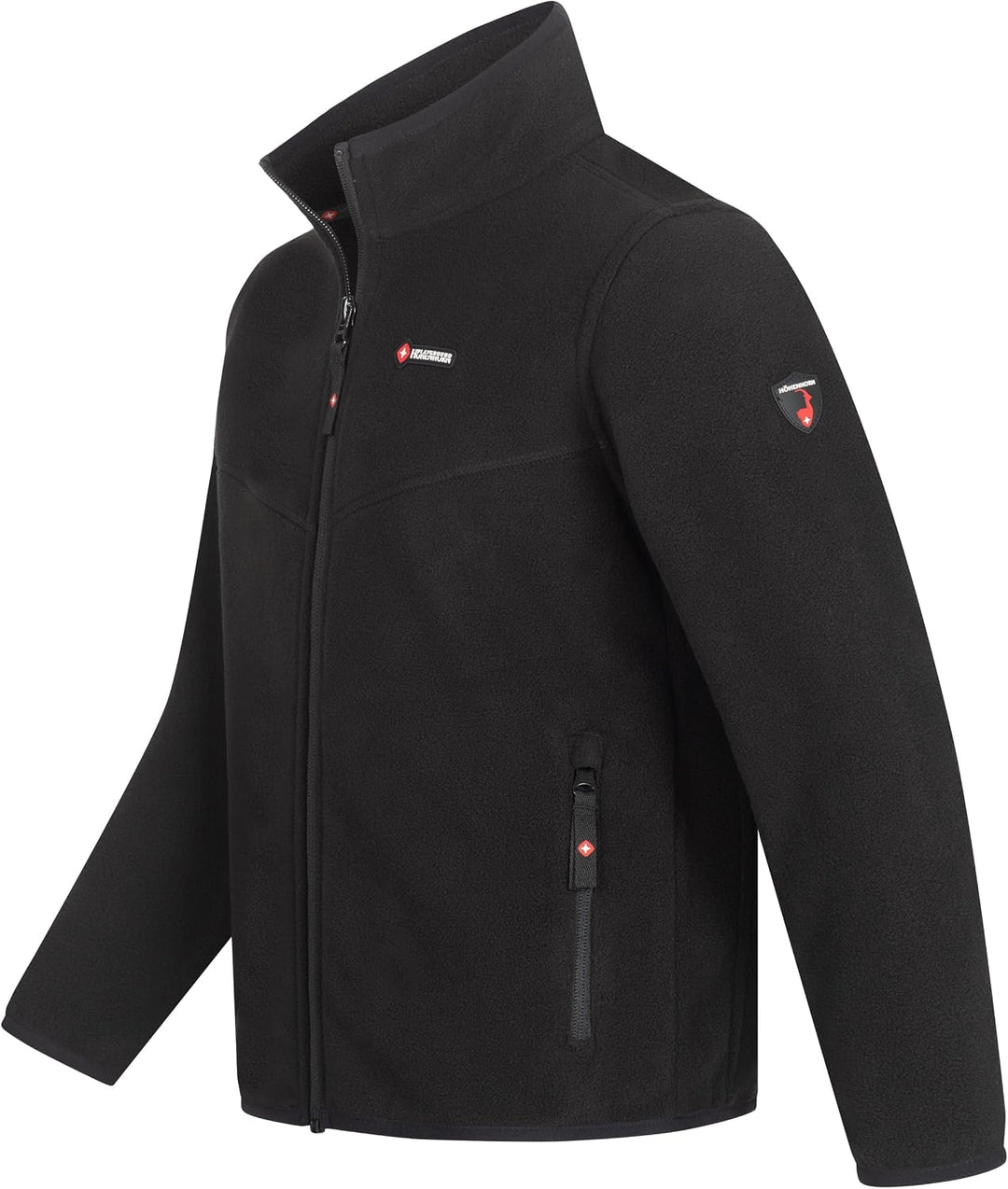 Höhenhorn Leggon Kinder Fleece Jacke Jungen Mädchen Full Zip Outdoor Freizeit 116 Schwarz, 116 Schwa