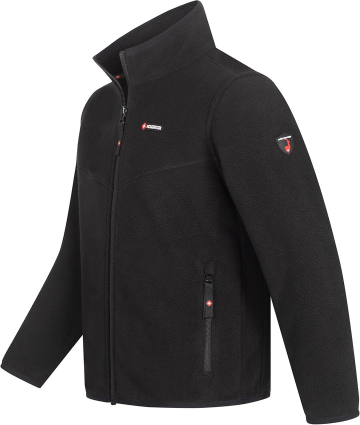 Höhenhorn Leggon Kinder Fleece Jacke Jungen Mädchen Full Zip Outdoor Freizeit 116 Schwarz, 116 Schwa
