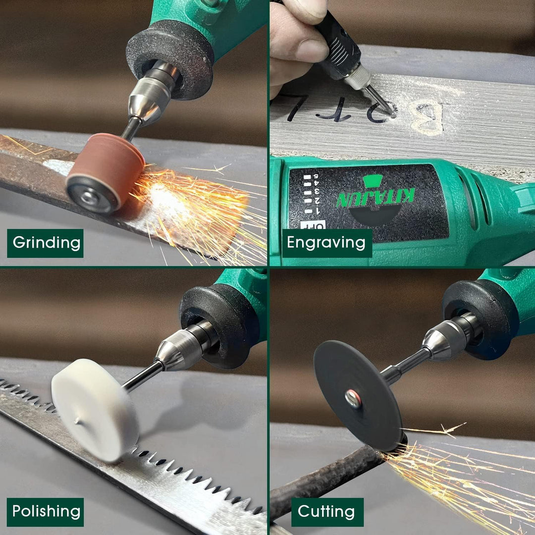 Rotary Tool Kit, 5 Speed Adjustments 10000-37000RPM, Equipped with Flex Shaft and Multifunctional Ch