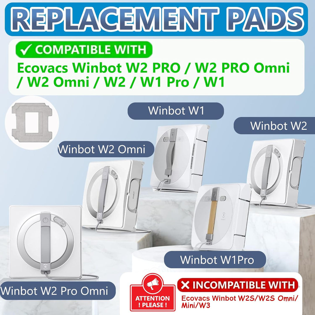 16 Stück Reinigungspad für ECOVACS WINBOT W2 PRO / W2 PRO Omni | W2 Omni / W2 / W1 Pro / W1 Fensterp